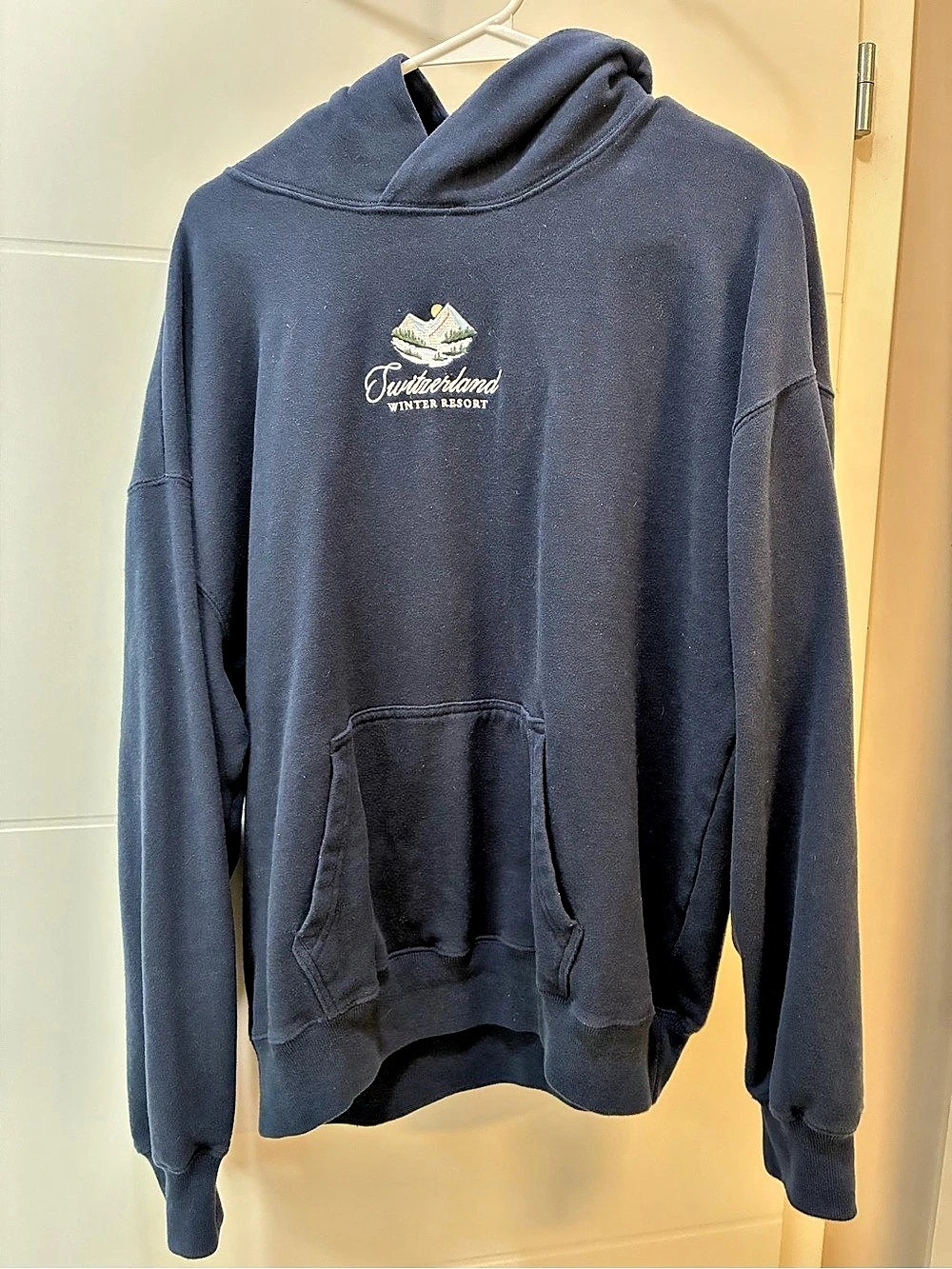 Hollister Switzerland Winter Resort Oversized Hoodie Navy Size S